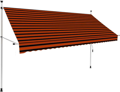 Ručně zatahovací markýza 300 cm oranžovo-hnědá - Markýza - Main image