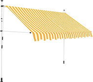 Ručně zatahovací markýza 300 cm žluto-bílé pruhy - Markýza