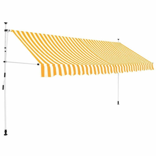 Ručně zatahovací markýza 350 cm žluto-bílé pruhy - Markýza - Main image