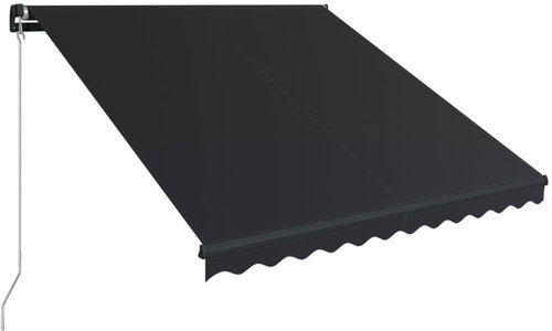 Ručně zatahovací markýza 350 x 250 cm antracitová - Markýza - Main image