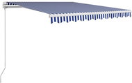 Ručně zatahovací markýza 350 x 250 cm modrobílá - Markýza