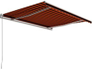 Ručně zatahovací markýza 400 x 300 cm oranžovo-hnědá - Markýza