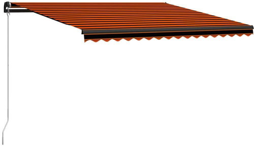 Ručně zatahovací markýza 400 x 300 cm oranžovo-hnědá - Markýza - Main image