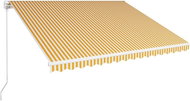 Ručně zatahovací markýza 400 x 300 cm žlutobílá - Markýza