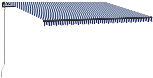 Ručně zatahovací markýza 500 x 300 cm modro-bílá - Markýza - Main image
