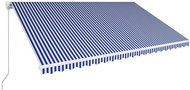 Ručně zatahovací markýza 500 x 300 cm modrobílá - Markýza