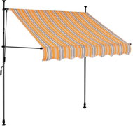Ručně zatahovací markýza s LED světlem 100 cm žlutomodrá - Markýza