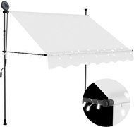 Ručně zatahovací markýza s LED světlem 150 cm krémová - Markýza