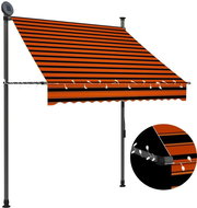 Ručně zatahovací markýza s LED světlem 150 cm oranžovo-hnědá - Markýza