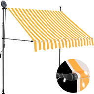 Ručně zatahovací markýza s LED světlem 200 cm bílooranžová - Markýza
