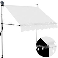 Ručně zatahovací markýza s LED světlem 200 cm krémová - Markýza