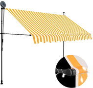 Ručně zatahovací markýza s LED světlem 250 cm bílooranžová - Markýza