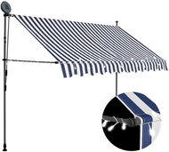 Ručně zatahovací markýza s LED světlem 250 cm modrobílá - Markýza