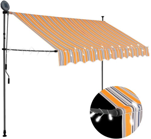SHUMEE Markýza s LED světlem, žlutomodrá 250 cm - Markýza - Main image