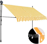 Ručně zatahovací markýza s LED světlem 300 cm bílooranžová - Markýza