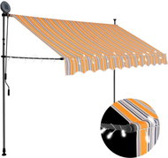 Ručně zatahovací markýza s LED světlem 300 cm žlutomodrá - Markýza