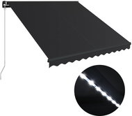 Ručně zatahovací markýza s LED světlem 300 x 250 cm antracitová - Markýza