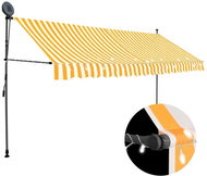 Ručně zatahovací markýza s LED světlem 350 cm bílooranžová - Markýza