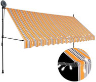 Ručně zatahovací markýza s LED světlem 350 cm žlutomodrá - Markýza