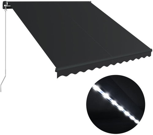 SHUMEE Markýza s LED světlem, antracit 350 x 250 cm - Markýza - Main image