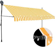 Ručně zatahovací markýza s LED světlem 400 cm bílooranžová - Markýza