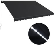 Ručně zatahovací markýza s LED světlem 400 x 300 cm antracitová - Markýza