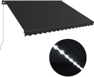 Ručně zatahovací markýza s LED světlem 450 x 300 cm antracitová - Markýza