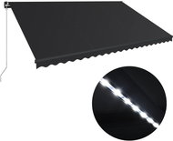 Ručně zatahovací markýza s LED světlem 500 x 300 cm antracitová - Markýza