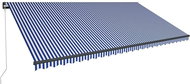 Ručně zatahovací markýza s LED světlem 600 x 300 cm modrobílá - Markýza