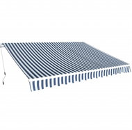 Skládací markýza na ruční ovládání 350 cm modro-bílá - Markýza