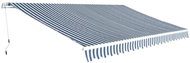Skládací markýza, ručně ovládaná 500 cm modro-bílá - Markýza