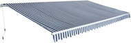 Skládací markýza, ručně ovládaná 600 cm modro-bílá - Markýza