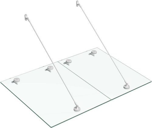 Entrance roof safety glass VSG 120x90 cm stainless steel - Door Canopy - Main image