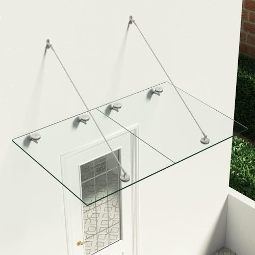 Entrance roof safety glass VSG 150x90 cm stainless steel - Door Canopy - Main image