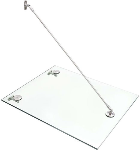 Entrance roof safety glass VSG 90 x 60 cm stainless steel - Door Canopy - Main image