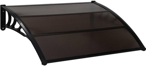 Entrance roof black 120 x 100 cm polycarbonate - Door Canopy - Main image