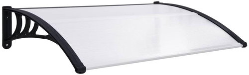 Entrance roof black and transparent 150 x 80 cm polycarbonate - Door Canopy - Main image