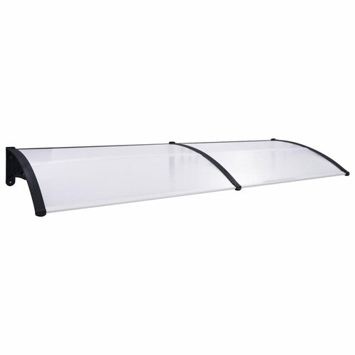 Entrance roof black and transparent 240 x 80 cm polycarbonate - Door Canopy - Main image
