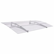 Entrance roof silver and transparent 150 x 90 cm polycarbonate - Door Canopy