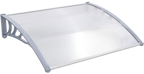 Entrance roof gray 150 x 100 cm polycarbonate - Door Canopy - Main image