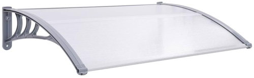 Entrance roof gray and transparent 120 x 80 cm polycarbonate - Door Canopy - Main image