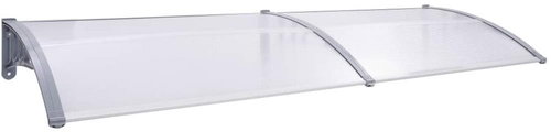 Entrance roof gray and transparent 200 x 80 cm polycarbonate - Door Canopy - Main image