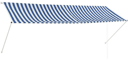 Zatahovací markýza modro-bílá 350 x 150 cm - Markýza - Main image