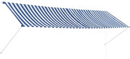 Zatahovací markýza modro-bílá 400 x 150 cm - Markýza