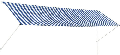 Zatahovací markýza modro-bílá 400 x 150 cm - Markýza - Main image