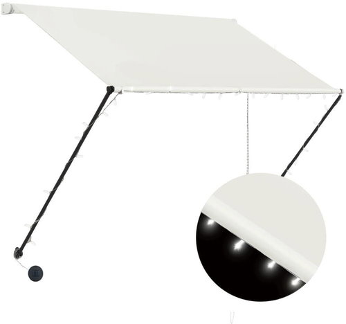Zatahovací markýza s LED světlem 100 x 150 cm krémová - Markýza - Main image