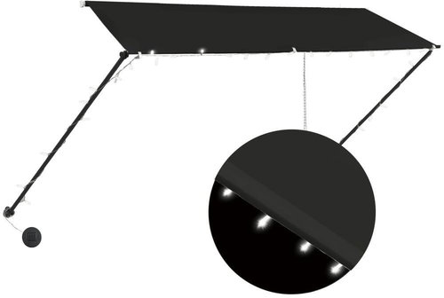 Zatahovací markýza s LED světlem 300 x 150 cm antracitová - Markýza - Main image