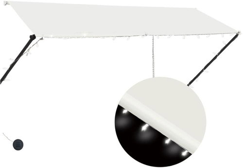 Zatahovací markýza s LED světlem 300 x 150 cm krémová - Markýza - Main image