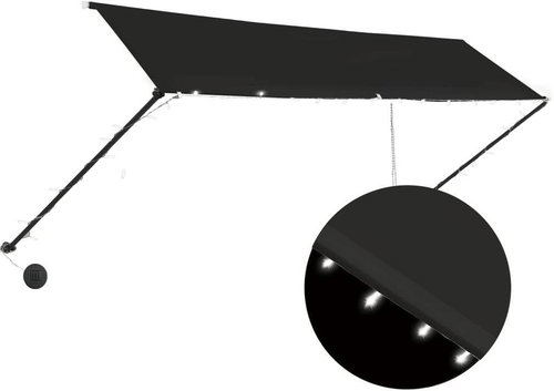 Zatahovací markýza s LED světlem 400 x 150 cm antracitová - Markýza - Main image