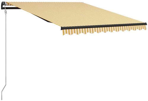 Zatahovací markýza senzor větru a LED 300 x 250 cm žluto-bílá - Markýza - Main image